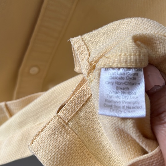 Joseph Abboud Men’s Short sleeves button down shirt yellow Large - Picture 9 of 11